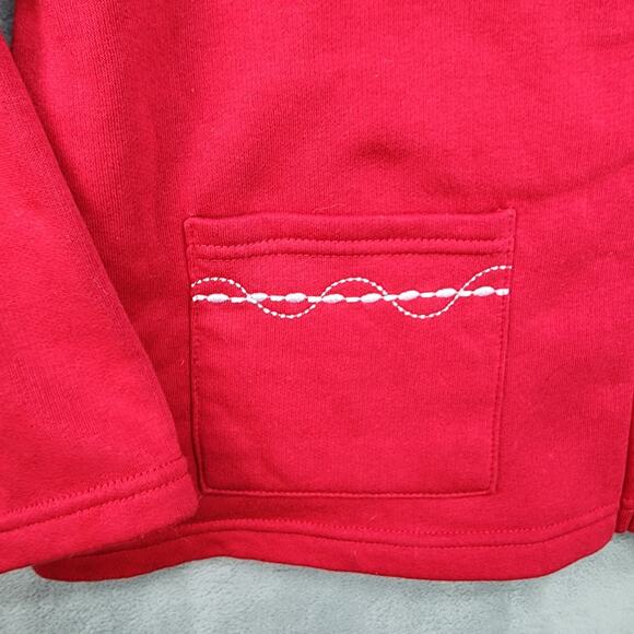 Vintage Breckenridge Sweatshirt Women’s LARGE | Red Fleece Zip Jacket | Snowmen - Picture 6 of 13